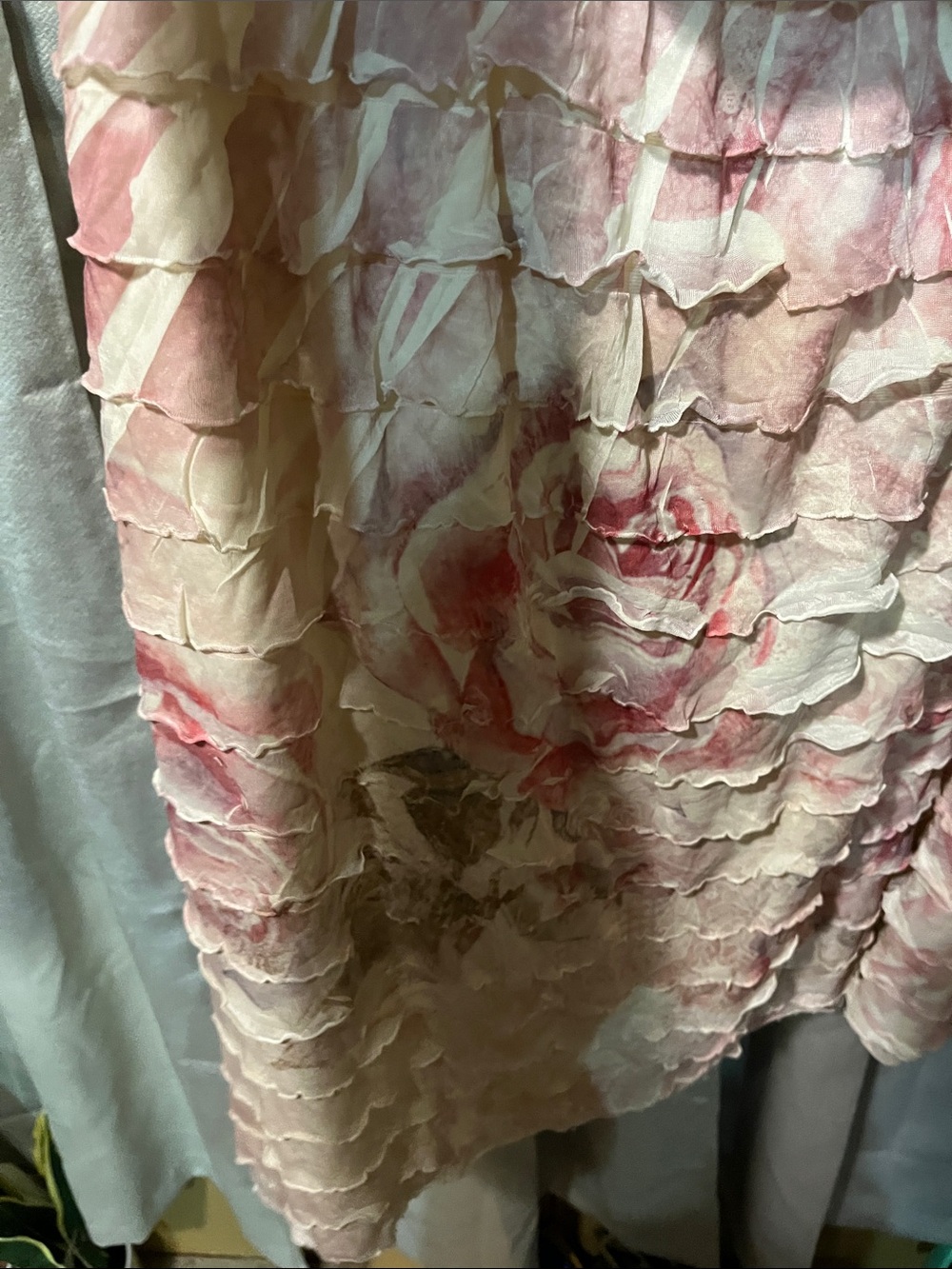 Size 18 Maurices Pink and Cream Strapless Ruffle Dress - Picture 4 of 5